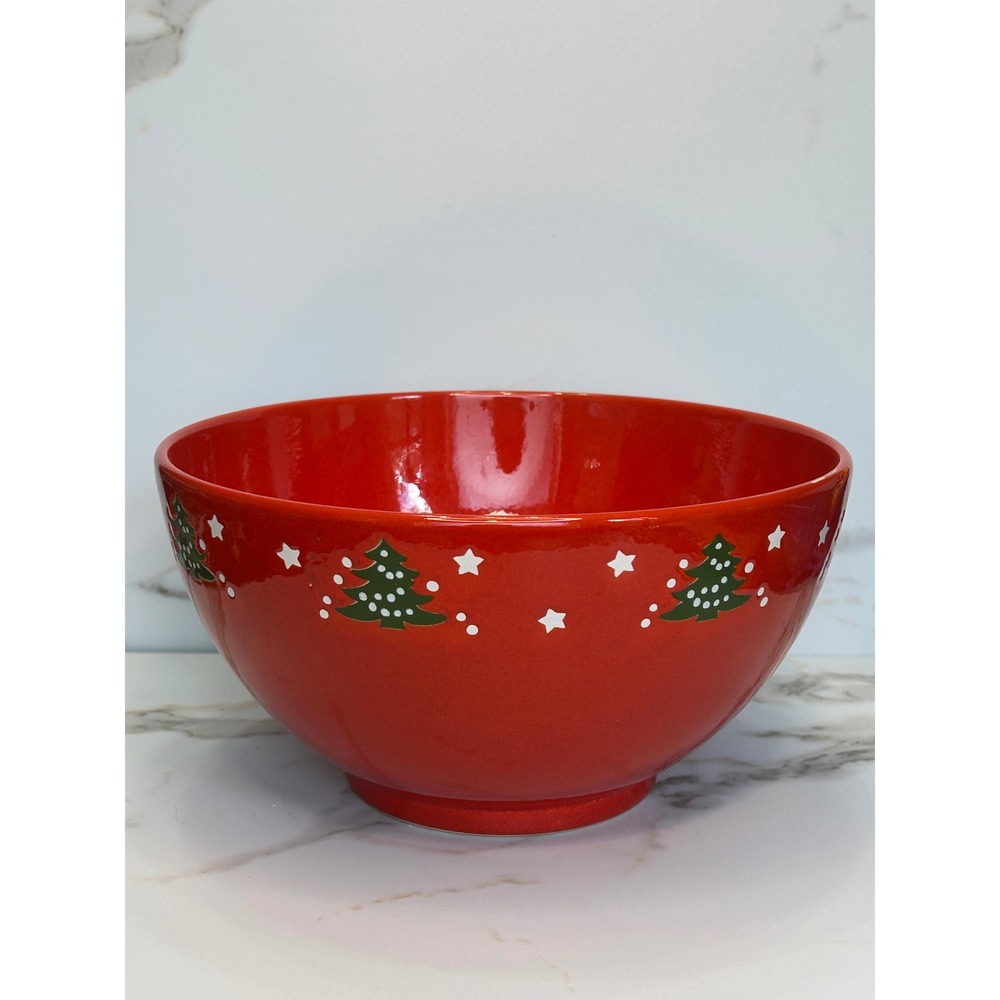 Waechtersbach Germany Red Christmas Tree Serving Bowl Ceramic Holiday Decor